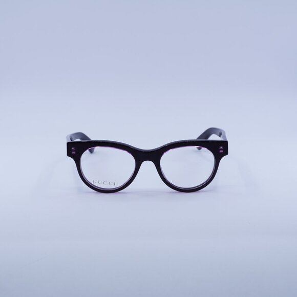 Gucci GG1792O 003 Eyeglasses Purple on Black 46mm Square Frame - Picture 2 of 9